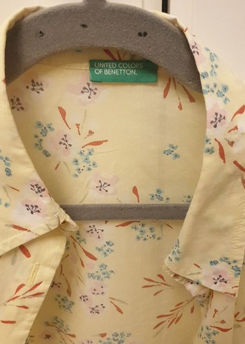 BENETTON Sarı Bohem Uzun Kollu Gömlek - Görsel 2