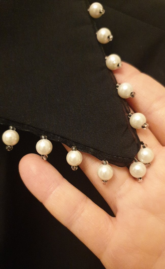 İnci Detaylı Siyah Gömlek - Görsel 2