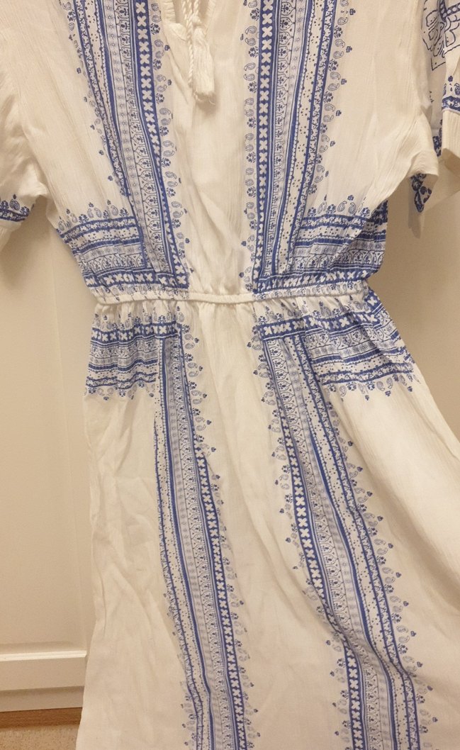 Nakışlı Beyaz Bohem Uzun Elbise - Görsel 4