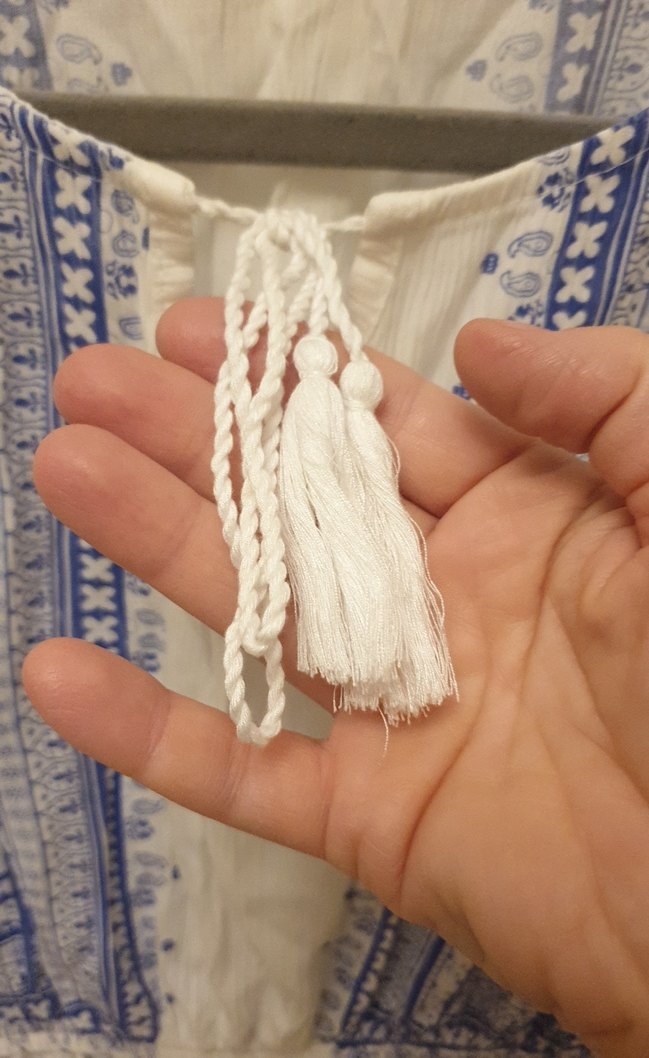 Nakışlı Beyaz Bohem Uzun Elbise - Görsel 3