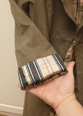 Bej Düğmeli Midi Kadın Trençkot - Görsel 4