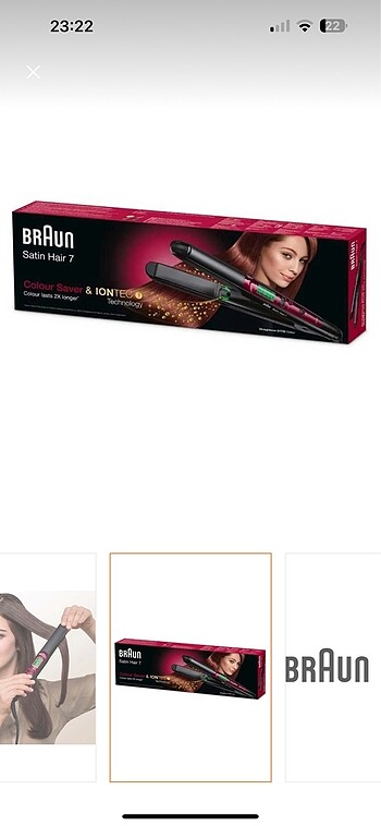 m Beden siyah Renk BRAUN SAÇ DÜZLEŞTİRİCİSİ