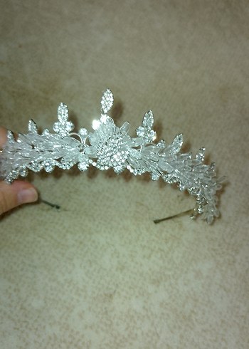 Gri Beyaz Payetli Düğün Aksesuarı - Görsel 2