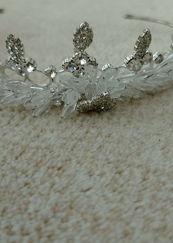 Gri Beyaz Payetli Düğün Aksesuarı - Görsel 4