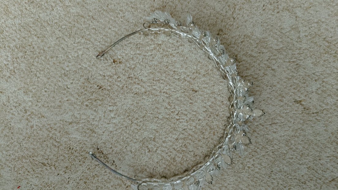 Gri Beyaz Payetli Düğün Aksesuarı - Görsel 3