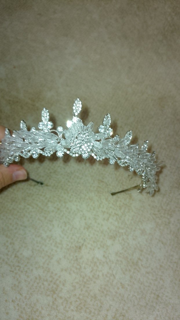 Gri Beyaz Payetli Düğün Aksesuarı - Görsel 2