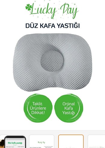 Lucky Day Gri Düz Kafa Yastığı - Görsel 3