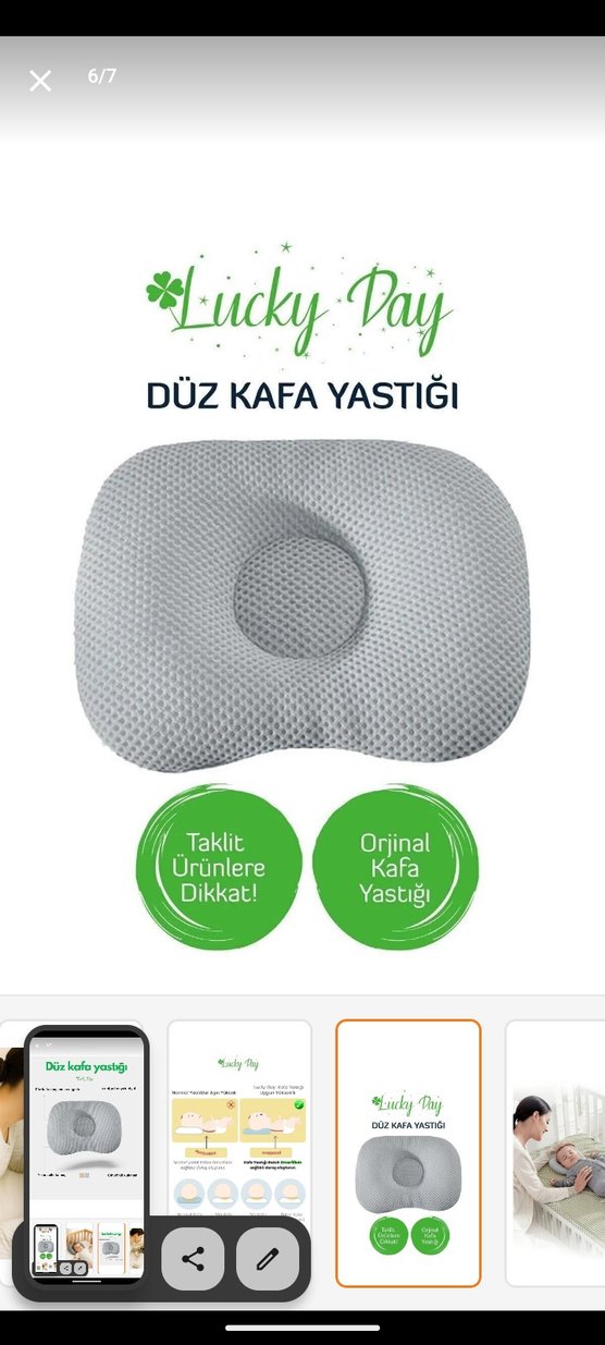 Lucky Day Gri Düz Kafa Yastığı - Görsel 3