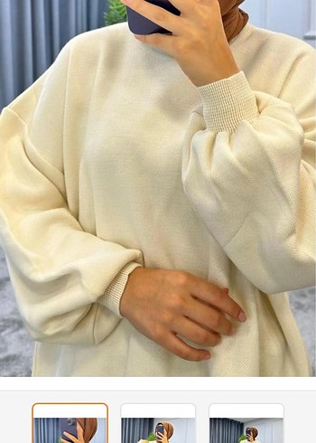 Beyaz Rahat Kesim Midi Kot Pantolon - Görsel 3