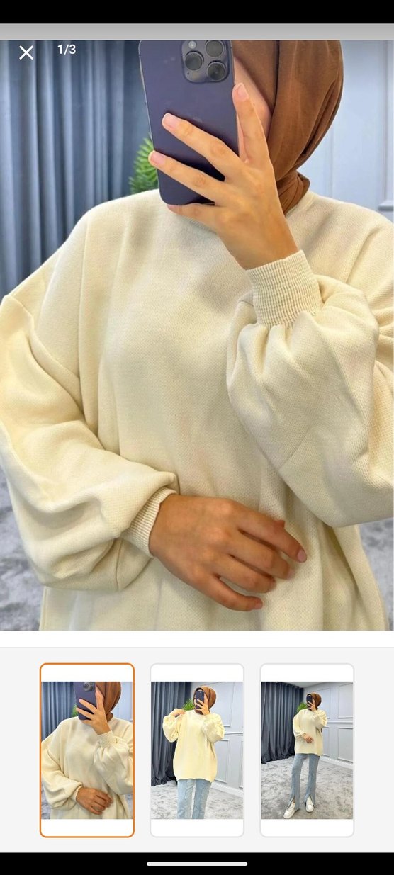 Beyaz Rahat Kesim Midi Kot Pantolon - Görsel 3