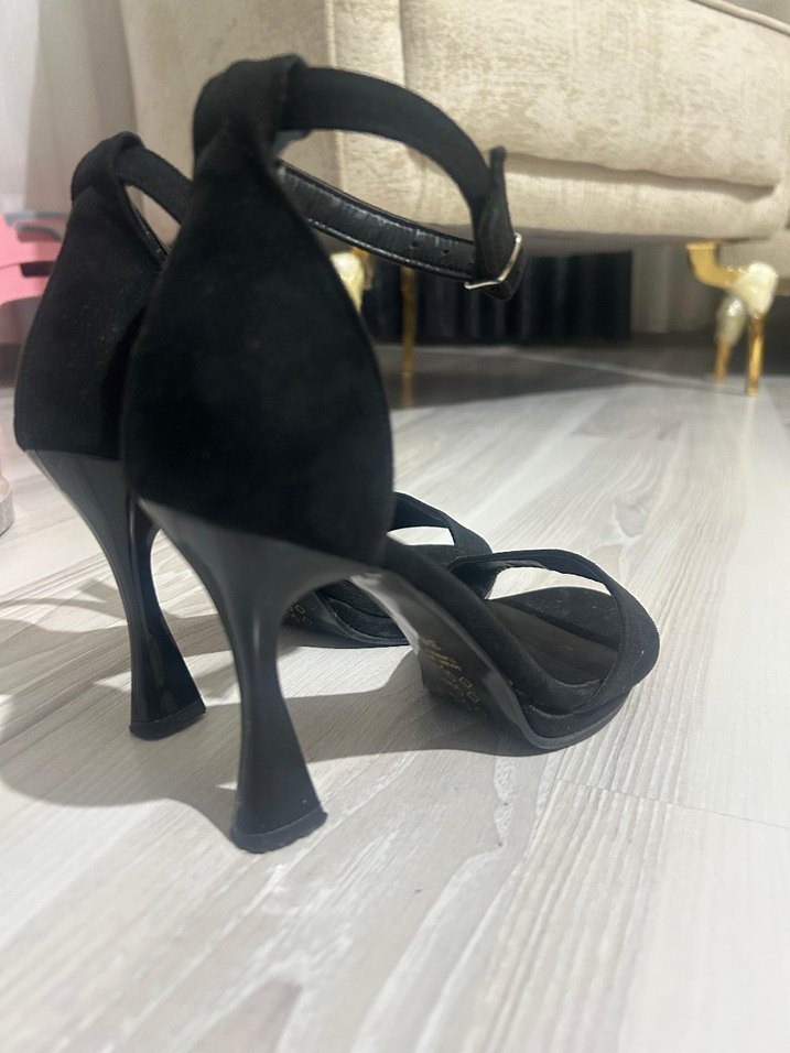 Siyah Yılan Desenli Stiletto Topuklu Kadın Ayakkabı - Görsel 2