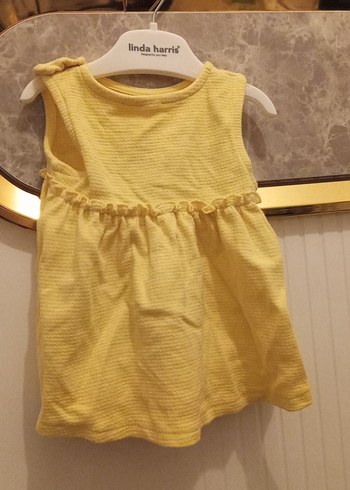 Sarı Kolsuz Kız Elbisesi - Görsel 2