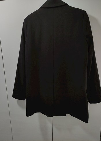 Kadın Siyah Düğmeli Midi Blazer - Görsel 2