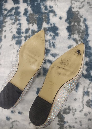 Bej Taş İşlemeli Stiletto Kadın Abiye Ayakkabı - Görsel 5