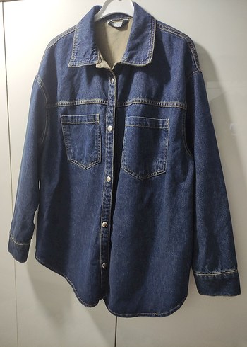 Lacivert Düğmeli Kadın Denim Ceket - Görsel 2