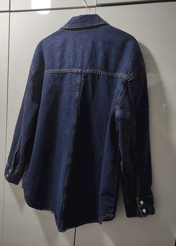 Lacivert Düğmeli Kadın Denim Ceket - Görsel 3