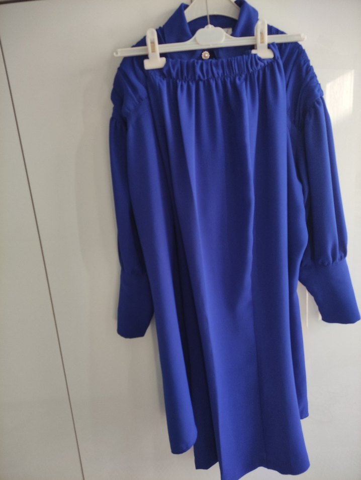 Parlak Mavi Kadın Uzun Kollu takım - Görsel 4