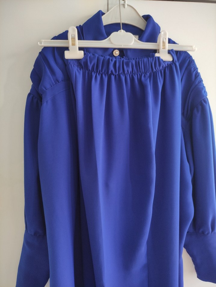 Parlak Mavi Kadın Uzun Kollu takım - Görsel 5