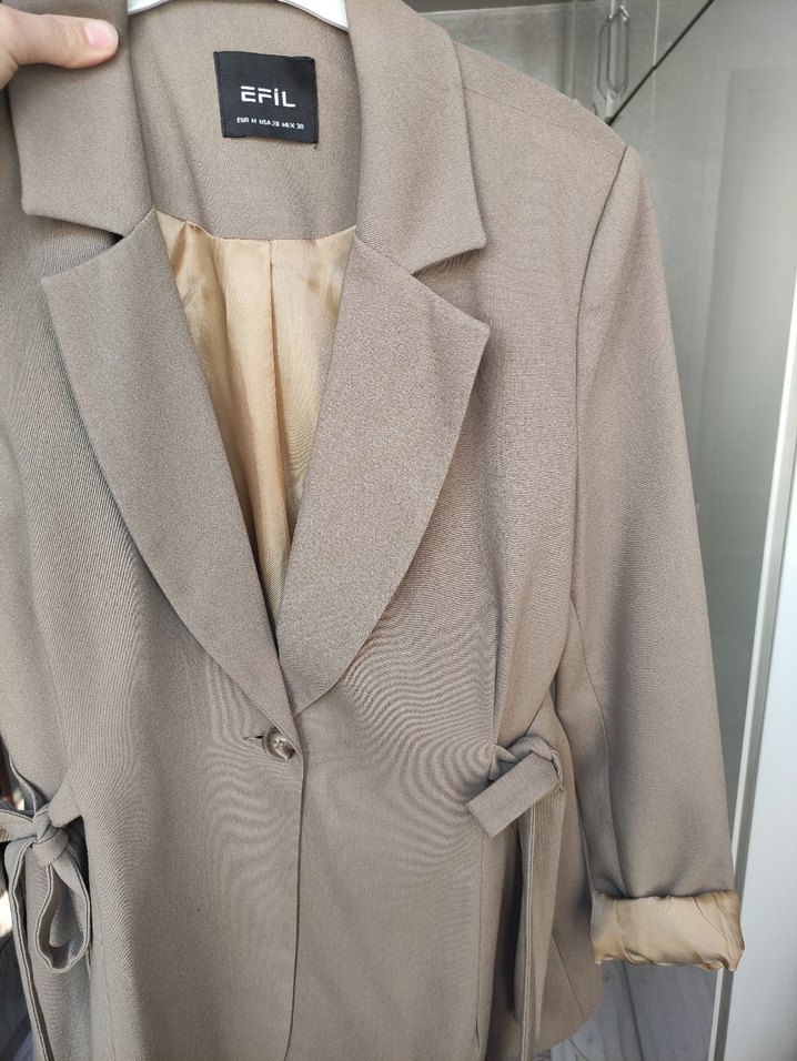 Kuşaklı Kadın Blazer Ceket - Görsel 2