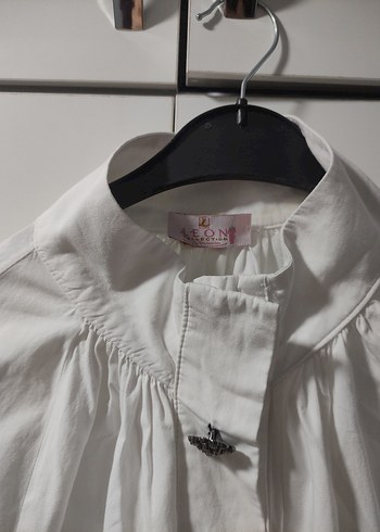 Düğmeli Beyaz  Kadın Gömlek - Görsel 6