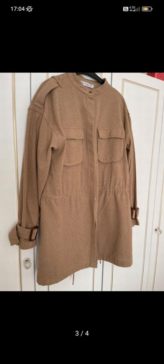 Kadın Camel  Kemerli Trençkot - Görsel 4