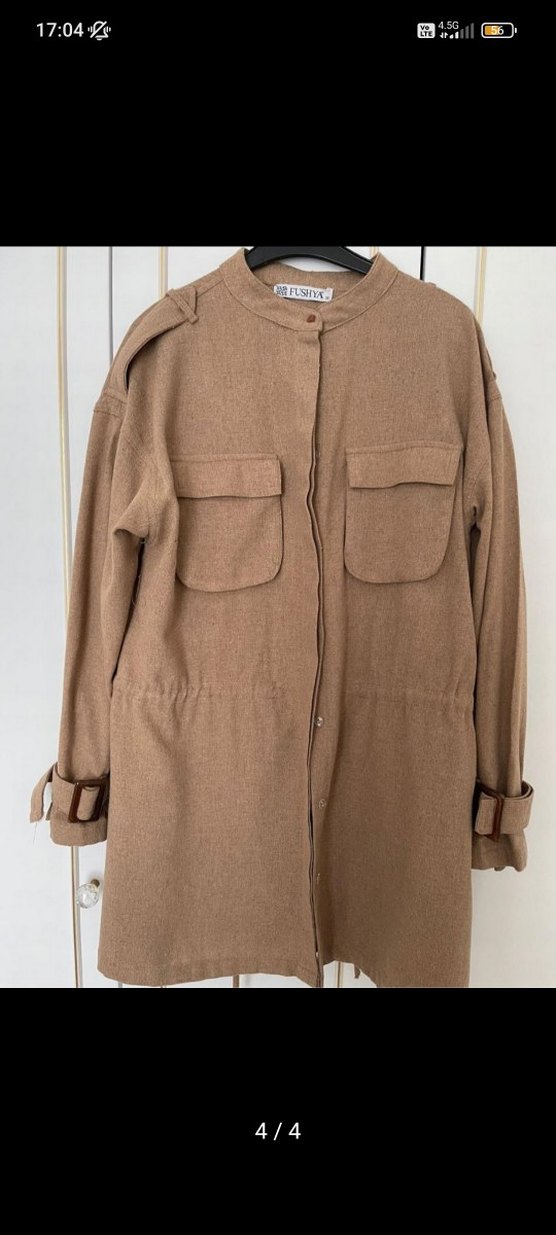 Kadın Camel  Kemerli Trençkot - Görsel 3