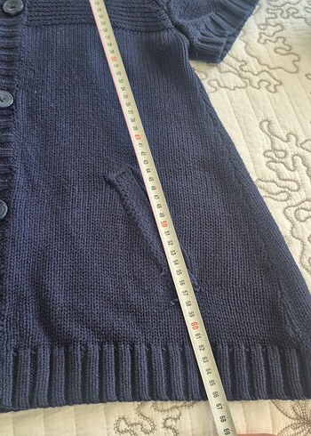 Kapüşonlu Kısa Kollu Triko Hamile Hırkası - Görsel 3