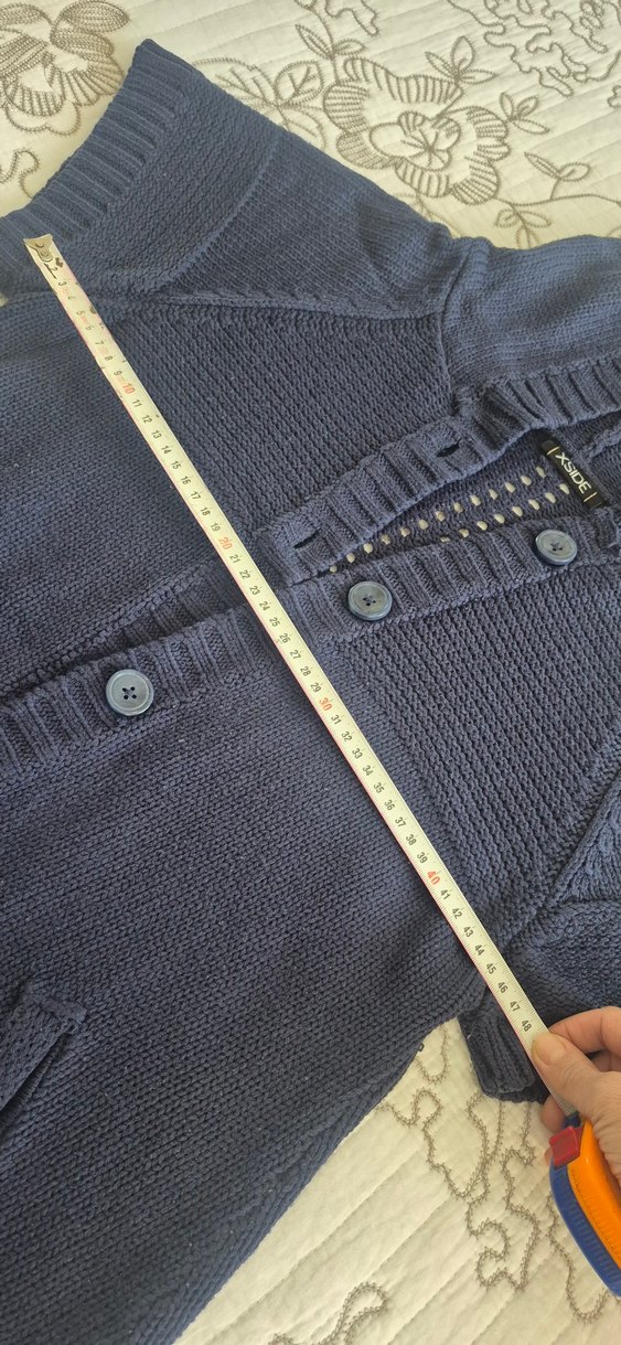 Kapüşonlu Kısa Kollu Triko Hamile Hırkası - Görsel 2