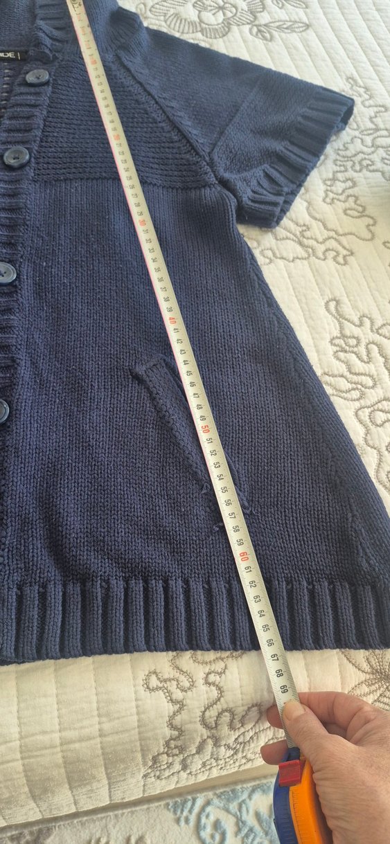 Kapüşonlu Kısa Kollu Triko Hamile Hırkası - Görsel 3