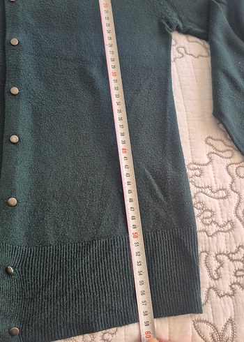 Düğmeli Yeşil Kadın Hırka - Görsel 3