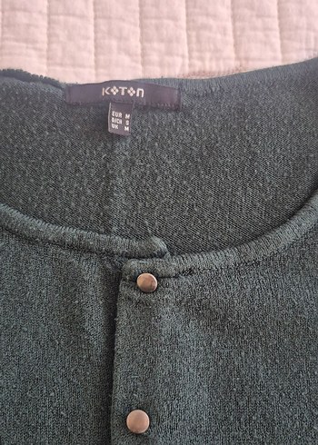 Düğmeli Yeşil Kadın Hırka - Görsel 4