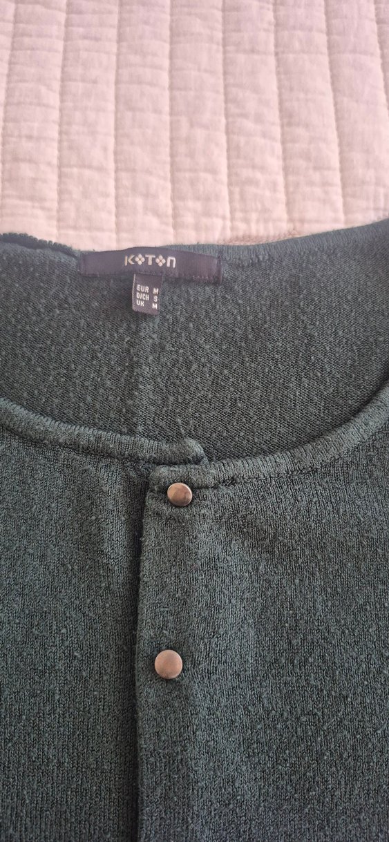 Düğmeli Yeşil Kadın Hırka - Görsel 4