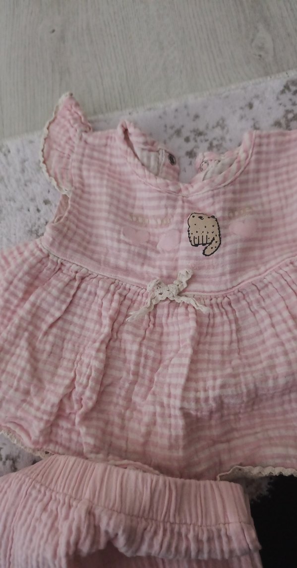 Dantelli Pembe Bebek Kız Takımı - Görsel 4