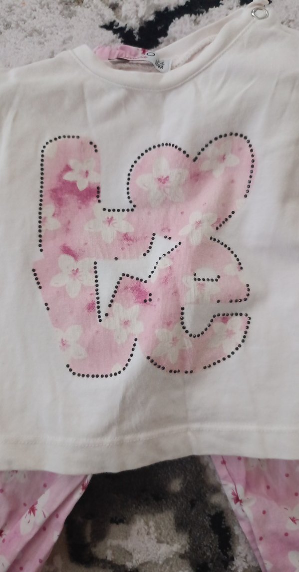 Dantel Detaylı Pembe Kız Bebek Kıyafet Takımı - Görsel 2