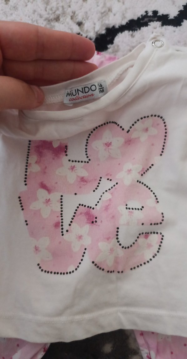 Dantel Detaylı Pembe Kız Bebek Kıyafet Takımı - Görsel 3