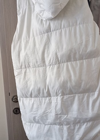 Düğmeli Beyaz Keten Kadın Yelek - Görsel 2