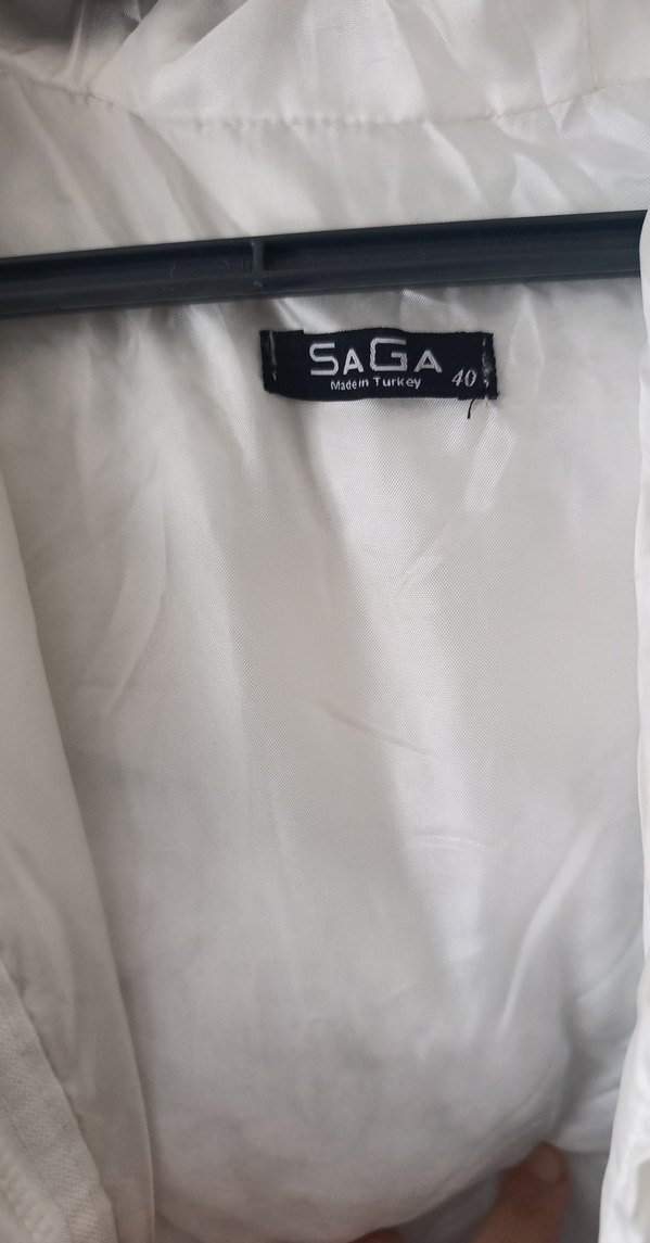 Düğmeli Beyaz Keten Kadın Yelek - Görsel 3