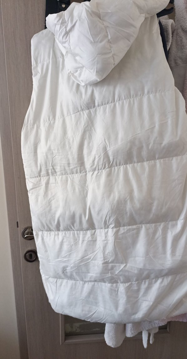 Düğmeli Beyaz Keten Kadın Yelek - Görsel 2