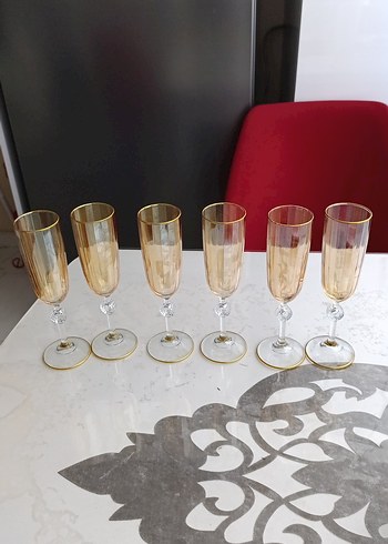 Bej Renkli Şampanya Kadehleri Seti - Görsel 2