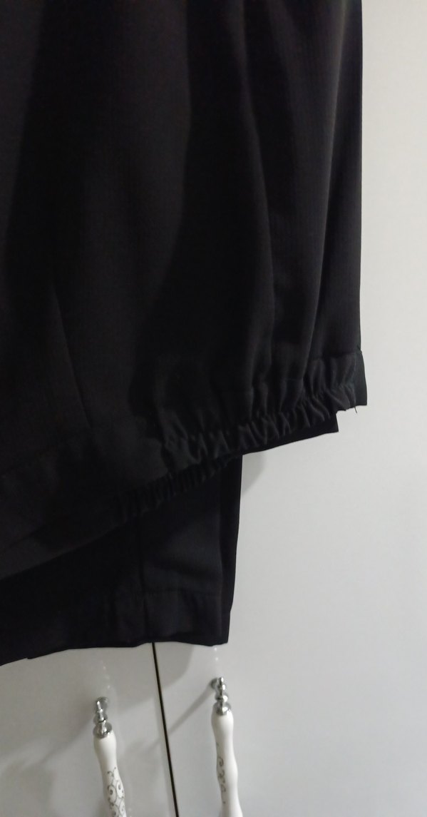 Uzun Kol Drapeli Siyah Ofis Tunik - Görsel 5