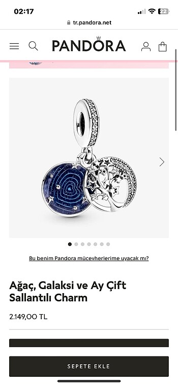  Beden beyaz Renk Pandora charm