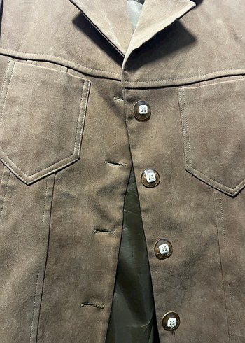 Hardal rengi Süet Kadın Ceketi - Görsel 3