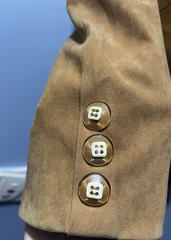 Hardal rengi Süet Kadın Ceketi - Görsel 5