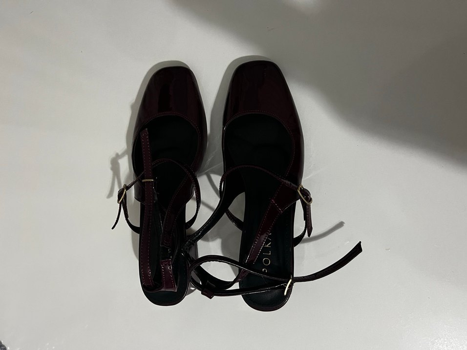 Bordo kısa topuk kadın ayakkabısı - Görsel 2