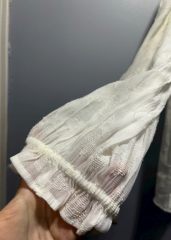 Bohem Beyaz Dantelli Kadın Gömlek - Görsel 4