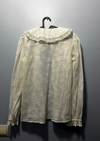 Bohem Beyaz Dantelli Kadın Gömlek - Görsel 3