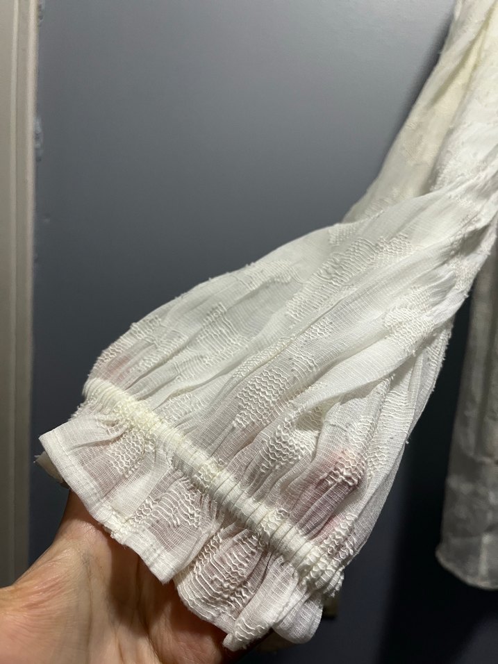 Bohem Beyaz Dantelli Kadın Gömlek - Görsel 4