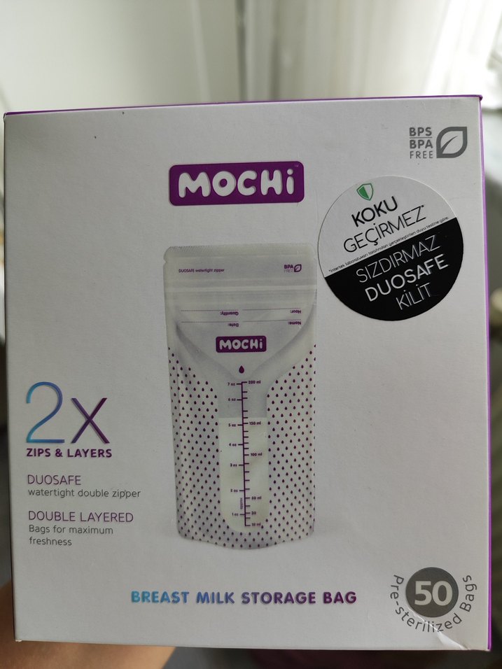 Mochi Çift Katmanlı Göğüs Sütü Saklama Poşeti 50'li - Görsel 4