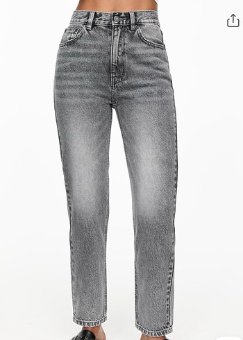 Gri Regular Fit Midi Kadın Denim Pantolon