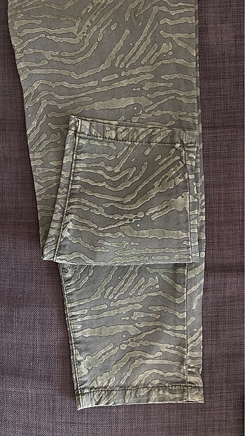 34 Beden Zara Zebra Desen Haki Kot Pantolon